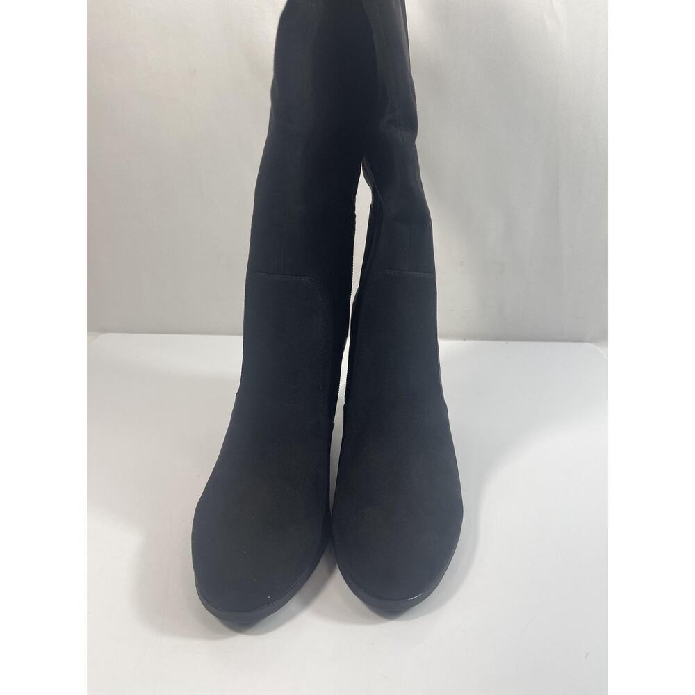 Style&Co Boots Womens Size 8 Black ADDYYF Wide Calf Faux Suede Block Heel - Picture 9 of 13